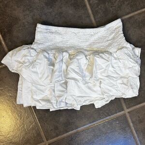 White Ruffled Mini Skirt